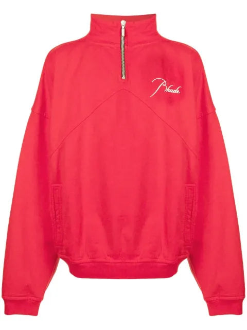 RHUDE embroidered half-zip sweatshirt