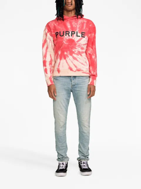 Purple Brand logo-print tie-dye hoodie