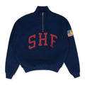 Navy Quarter Zip Knit Sweater