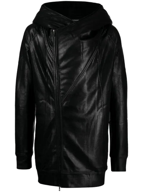 Julius off-centre faux-leather jacket