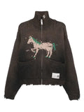Maison MIHARA YASUHIRO horse-embroidered cardigan