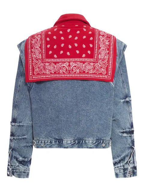 PDF bandana-panel denim jacket