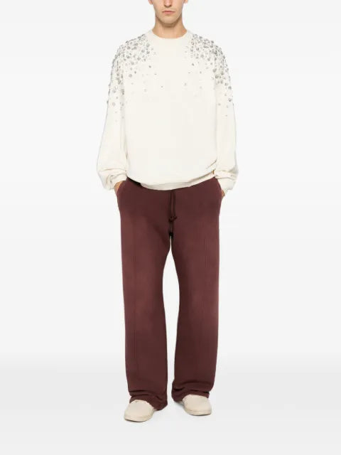 Golden Goose unisex sweatshirt in cotton with embroidered crystals