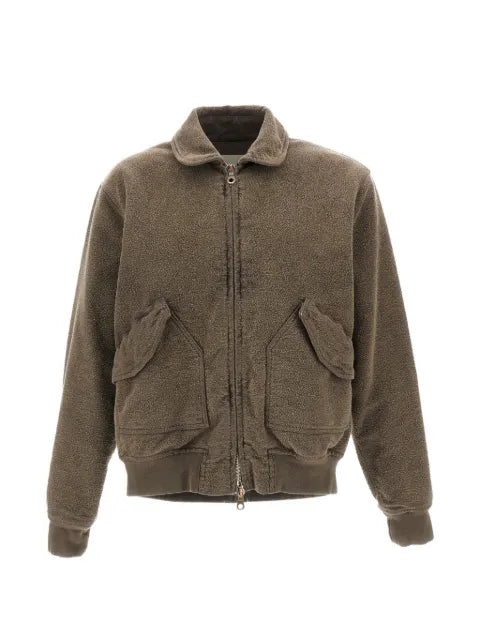 original vintage style fleece-texture bomber jacket