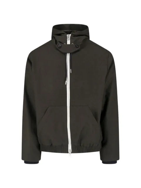sacai zip-up hooded jacket