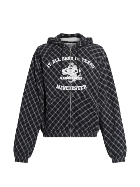 UMBRO plaid-pattern zip-up hoodie