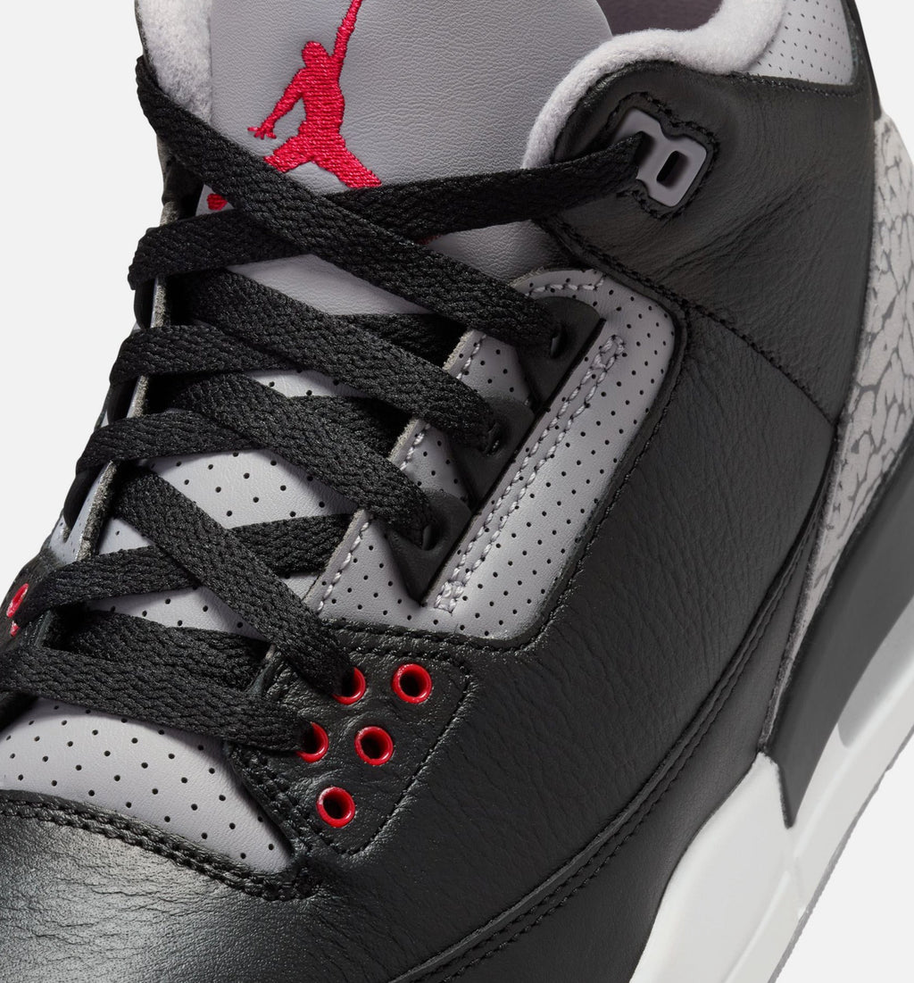 Air Jordan 3 Retro Mens Lifestyle Shoe - Black/Fire Red/Cement Grey/Summit White