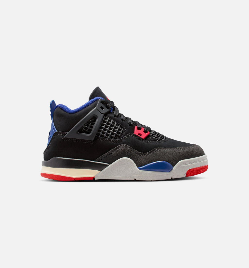 Air Jordan 4 Retro "Rare Air" Little Kids' Shoe – Black/Fire Red/Deep Royal Blue