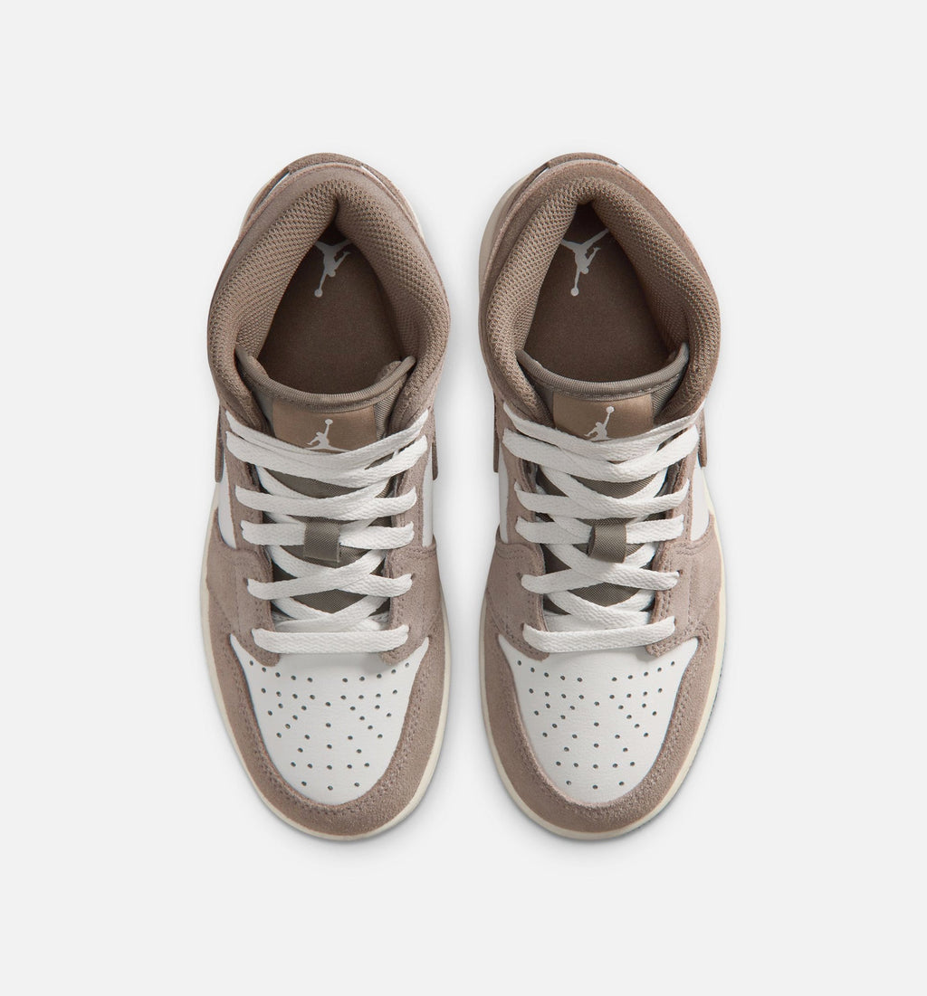 Air Jordan 1 Mid | Big Kids' Lifestyle Shoe | Enigma Stone/Olive Grey/Summit White