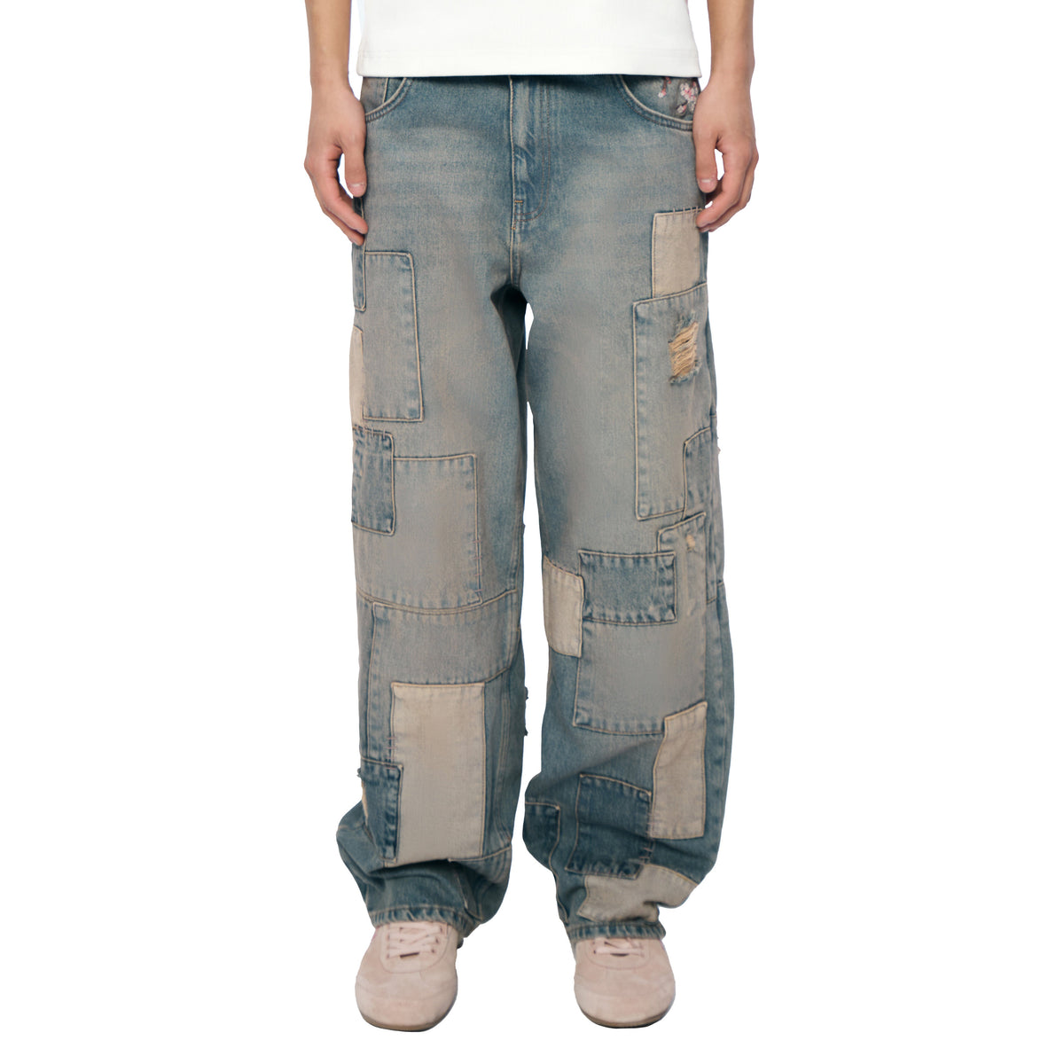 "blossom v2" patchwork Denim light blue