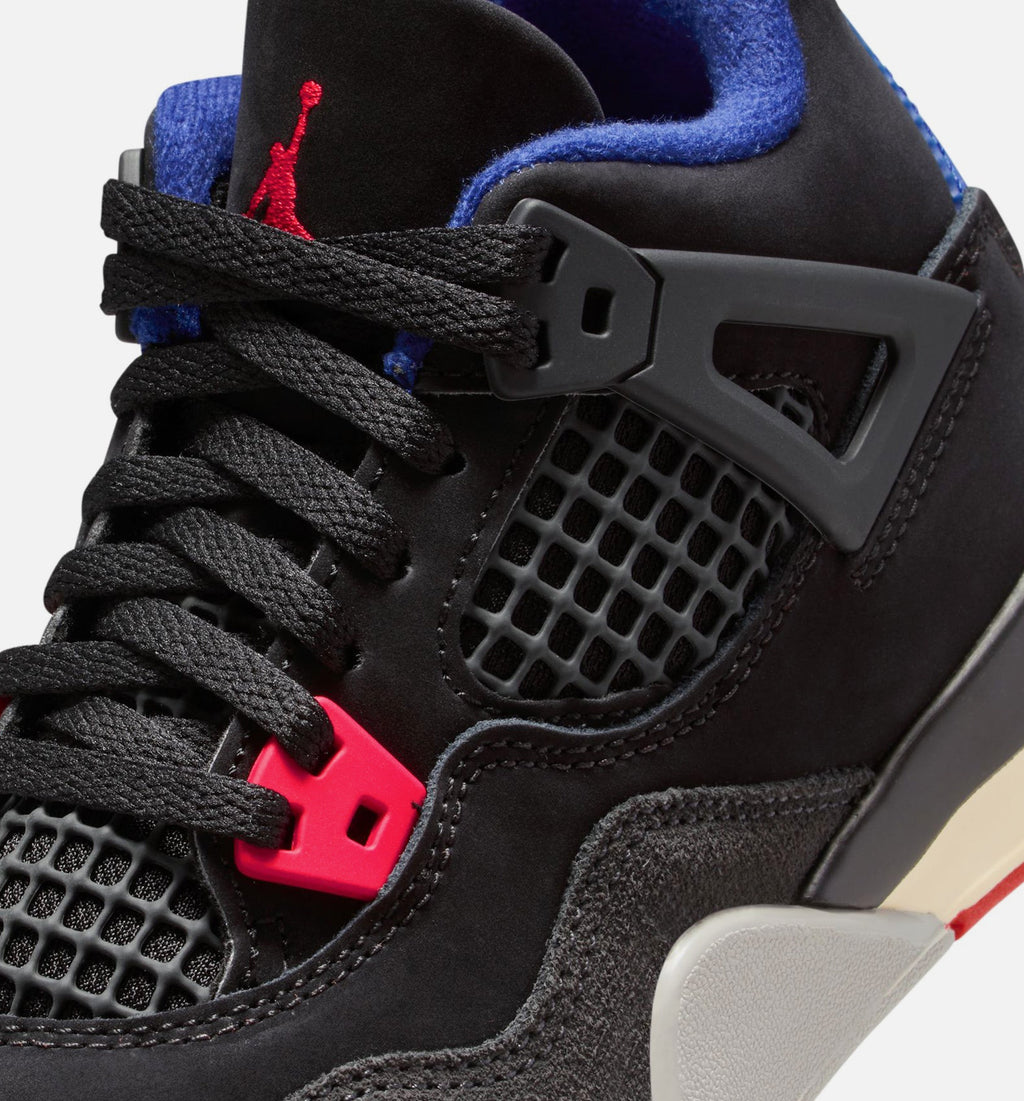 Air Jordan 4 Retro "Rare Air" Little Kids' Shoe – Black/Fire Red/Deep Royal Blue