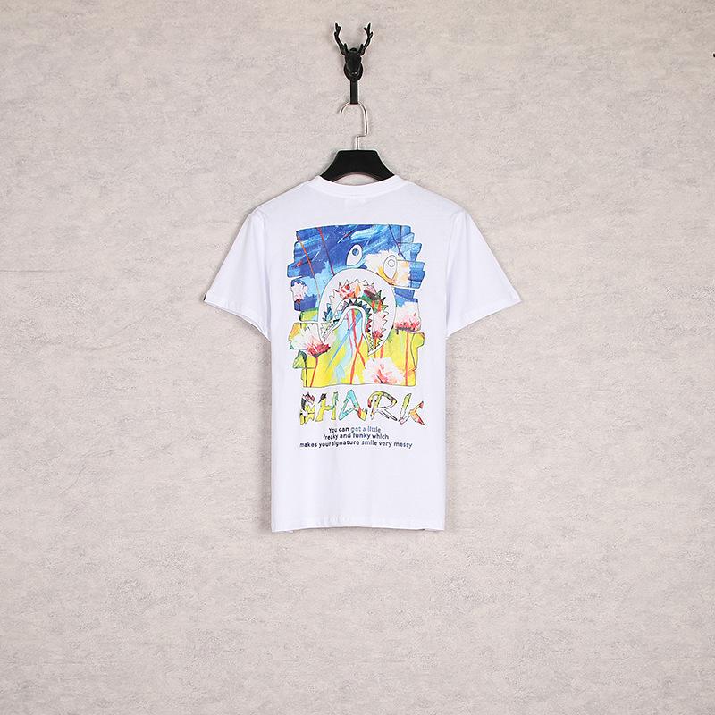Bathing Ape T-Shirt Summer Cartoon Loose-Fitting Casual Round-Neck Printed Short Sleeve T-shirt