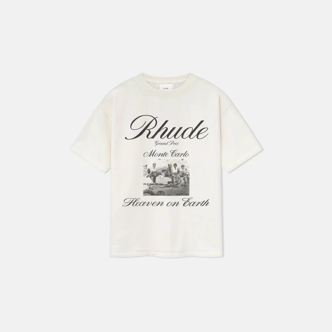 Rhude Vintage Sunset Coconut Tree Graphic Oversized Tee Streetwear
