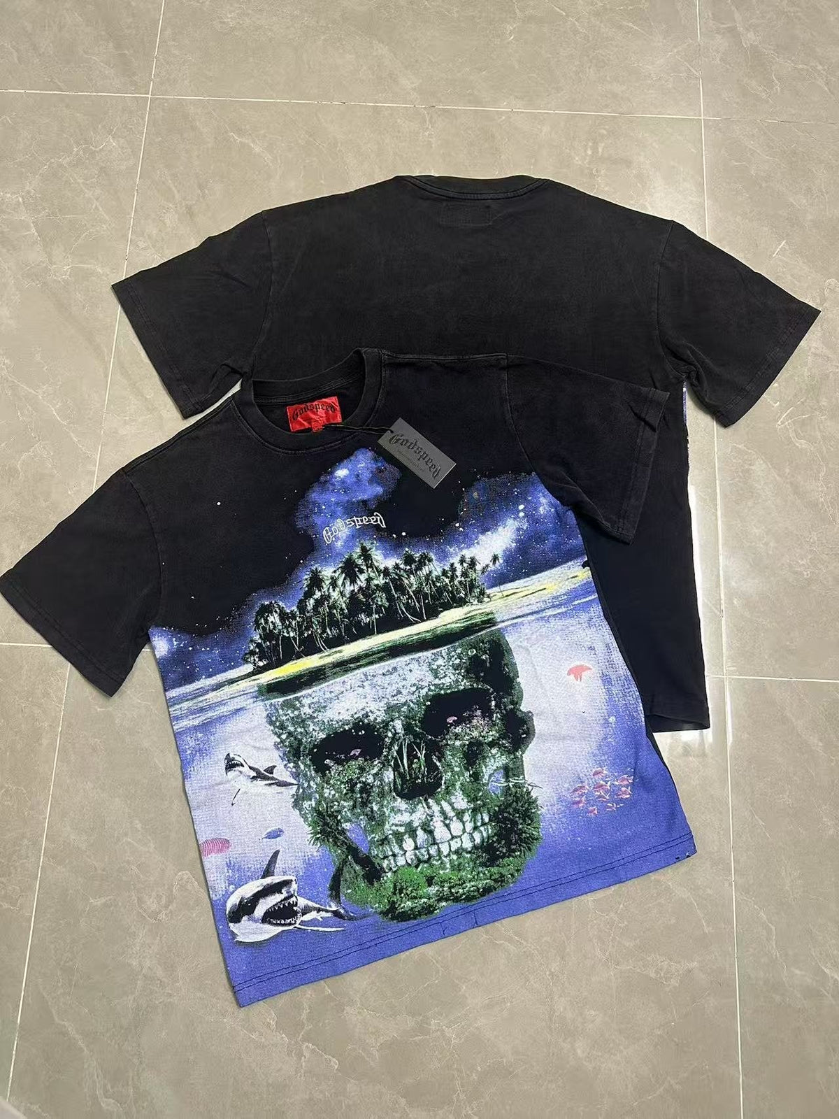 Godspeed Skull Island Black Graphic T-Shirt