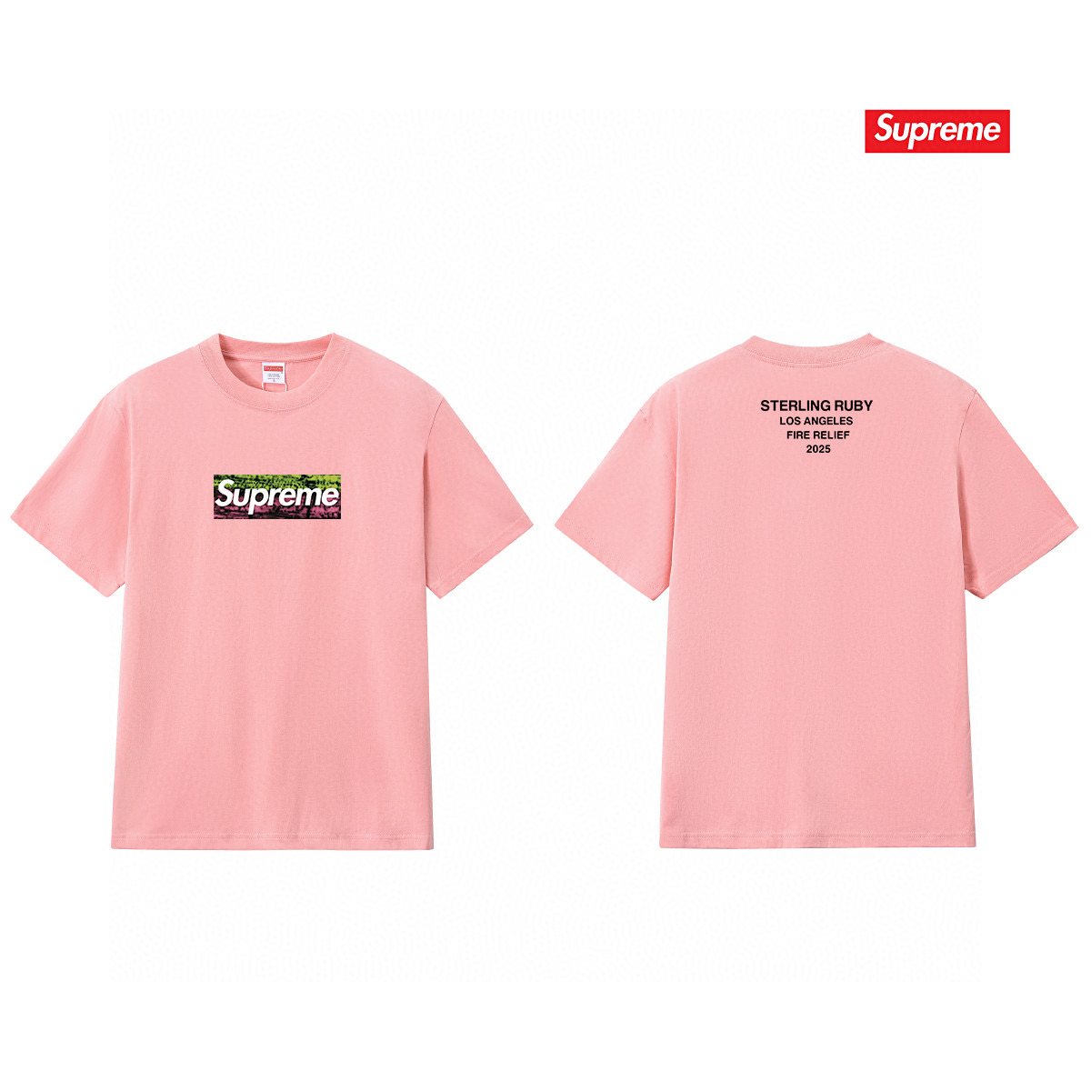 Supreme Los Angeles Wildfire Relief Box Graphic T-Shirt