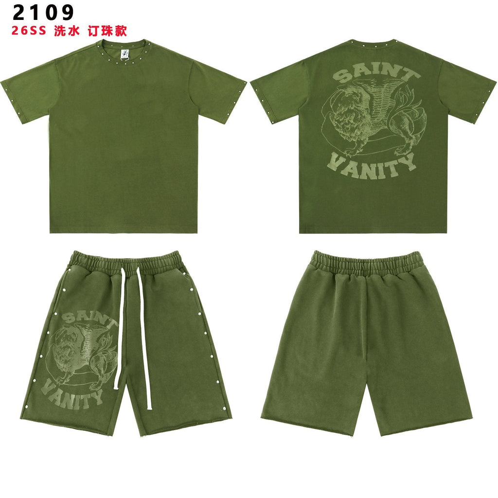 SAINT Vanity Lion Graphic Short-Sleeve Set