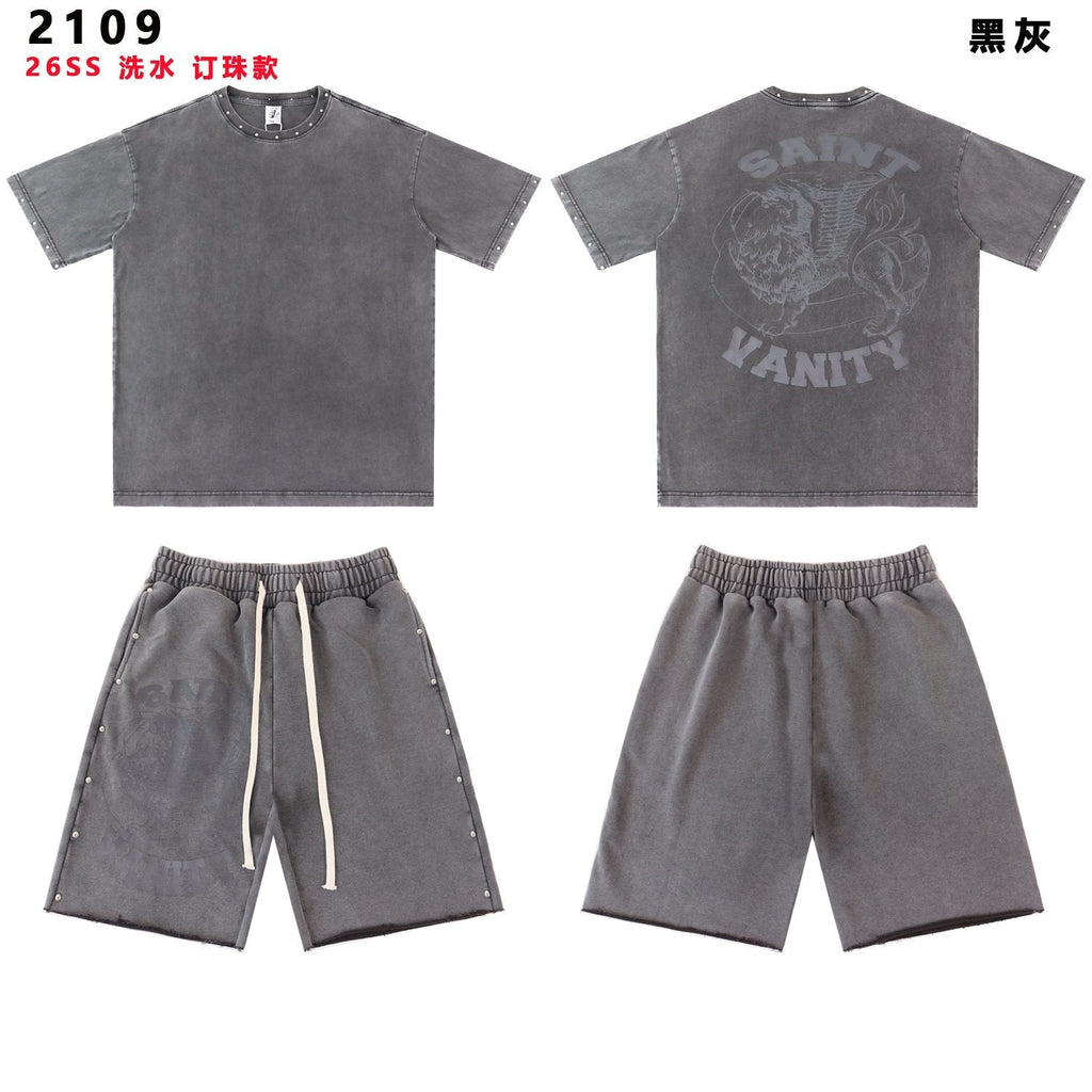 SAINT Vanity Lion Graphic Short-Sleeve Set