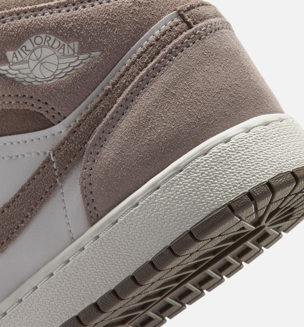 Air Jordan 1 Mid Youth Lifestyle Sneakers - Enigma Stone/Olive Grey/Summit White