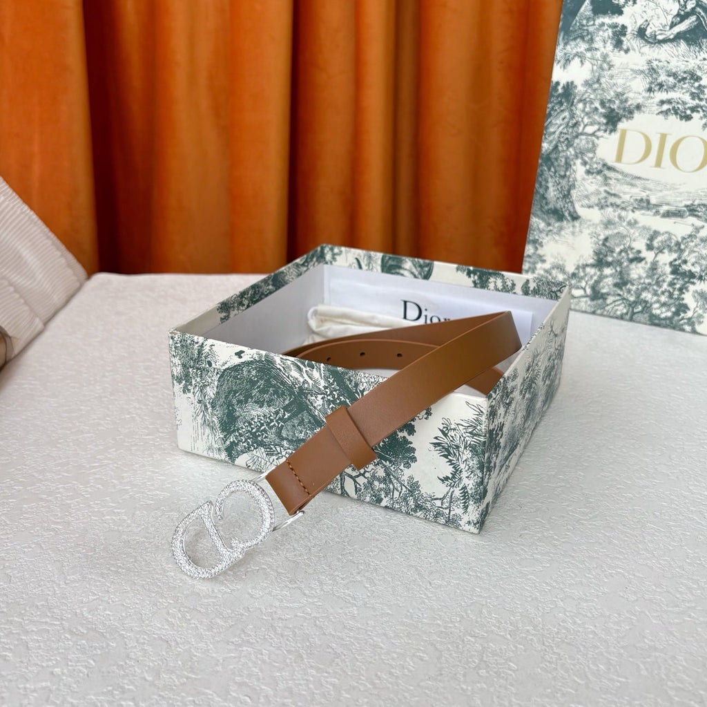 DIOR 25S BELT 20 MM IN BROWN CALFSKIN 595249