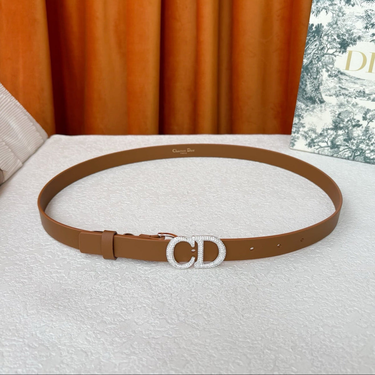 DIOR 25S BELT 20 MM IN BROWN CALFSKIN 595249