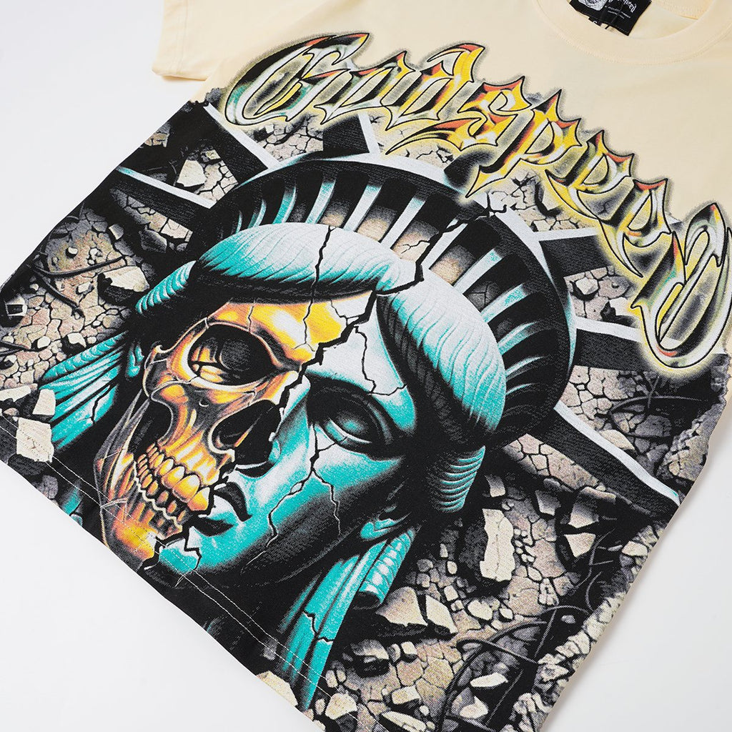 Godspeed Out of Many One Liberty Skull Graphic T-Shirt