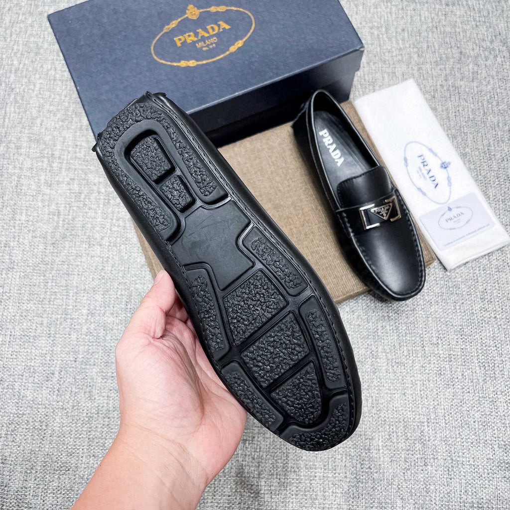 Prada Men's Black Leather Loafers
