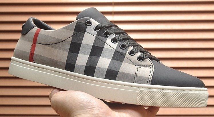 Burberry Gray Check Low-Top Sneakers
