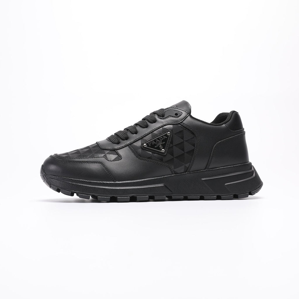 Prada Men's Black Triangle-Plaque Sneakers