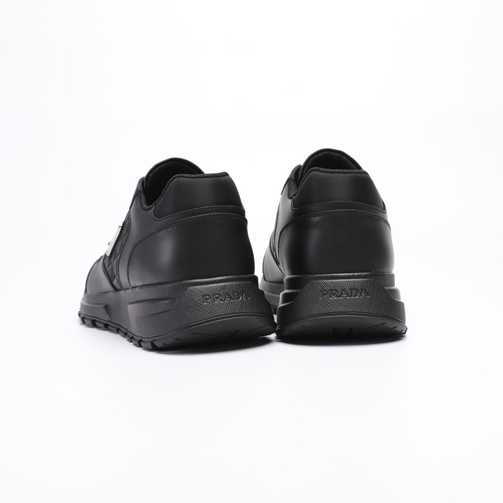 Prada Men's Black Triangle-Plaque Sneakers