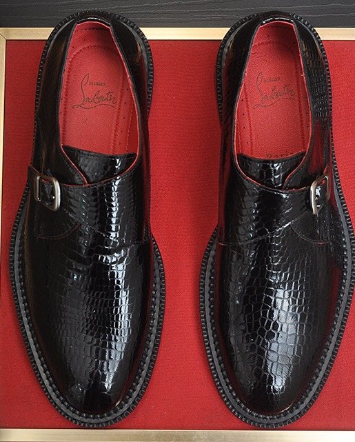 Christian Louboutin Black Buckle Loafers