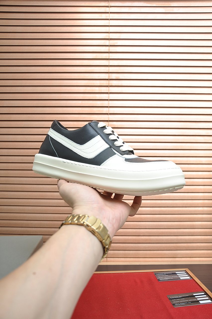 Rick Owens Paneled Platform Low-Top Sneakers