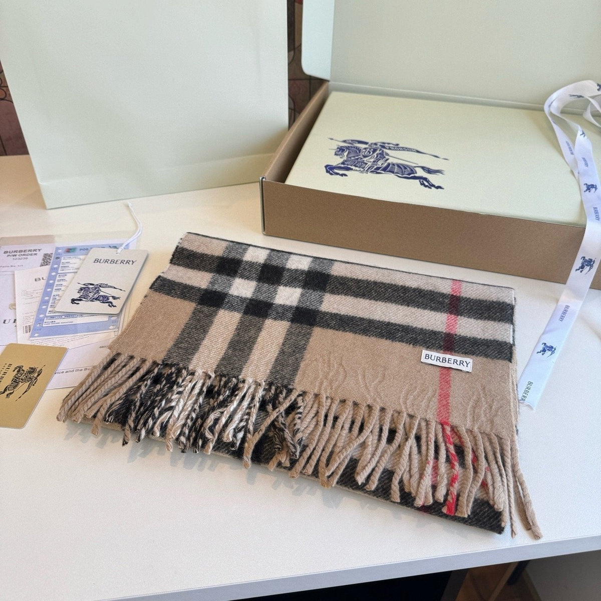 Burberry Reversible Check Monogram Scarf