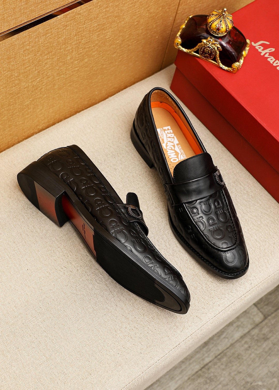 Ferragamo Embossed Slip-On Shoes