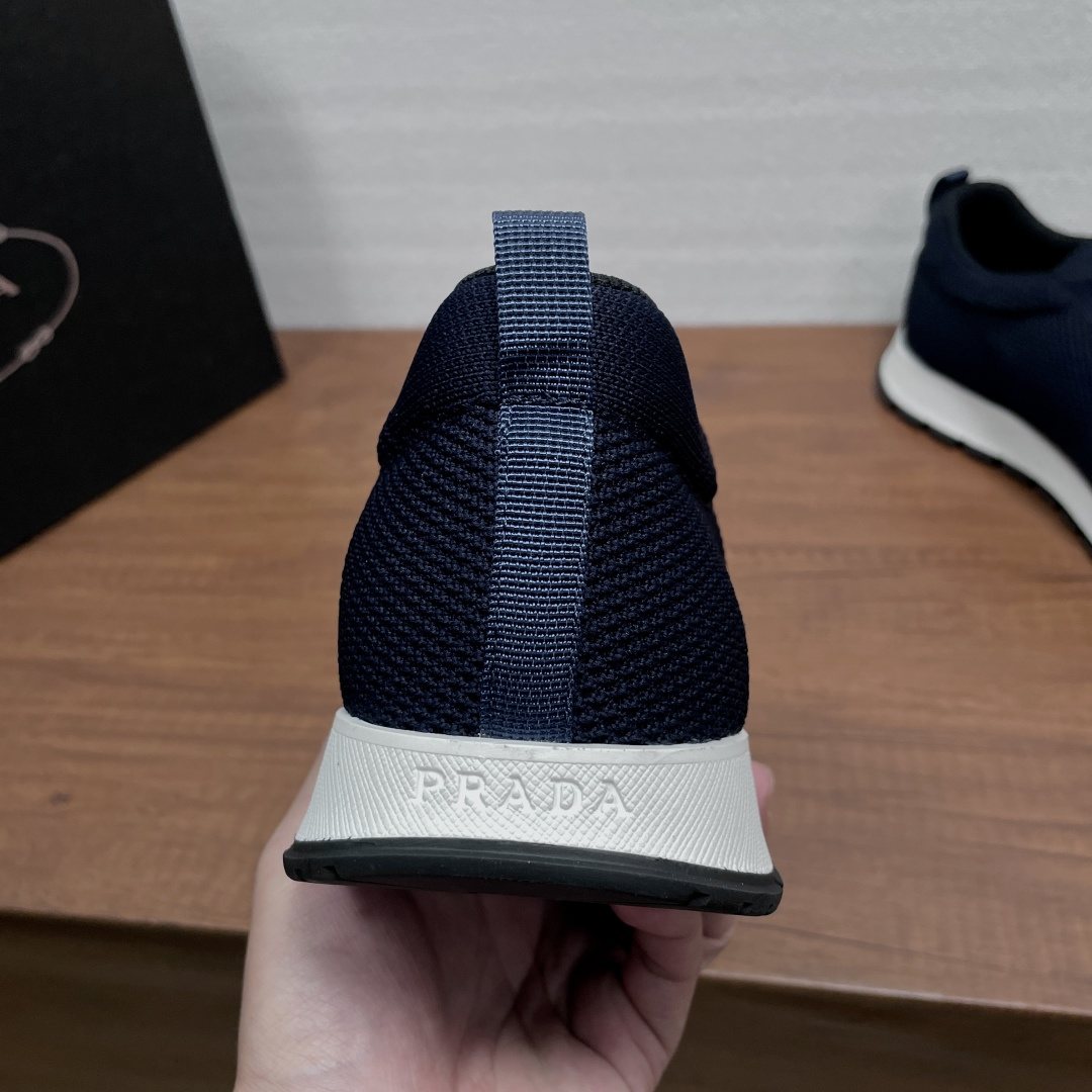 Prada Knit Lace-Up Sneakers
